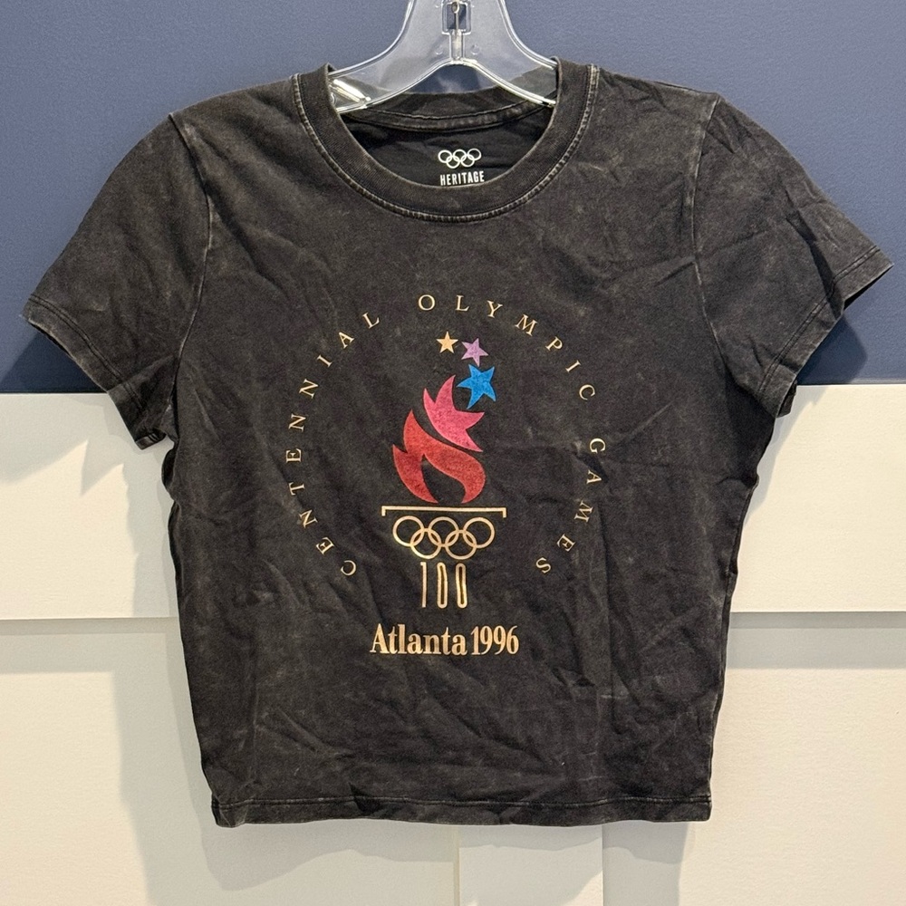 Heritage Dark Gray Cropped are with Olympic Rings from Hollister Size M